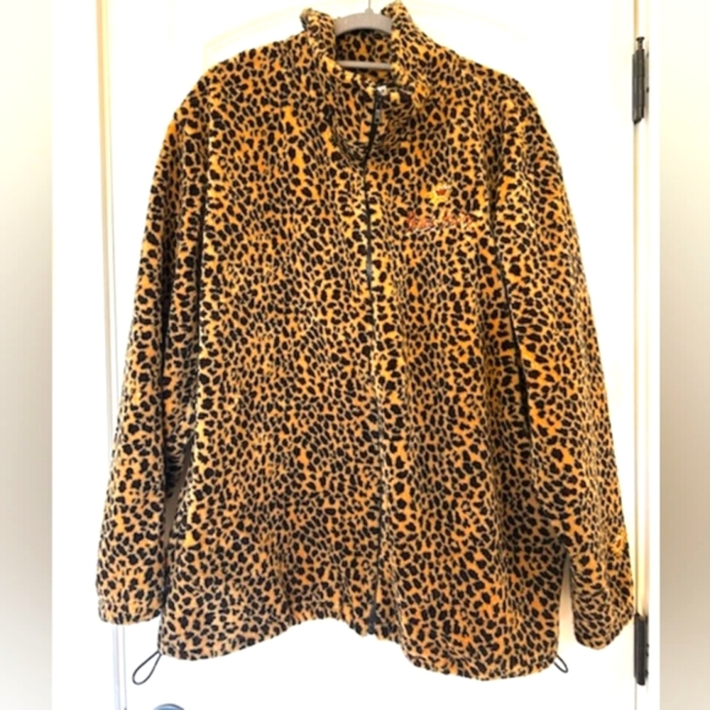 Ocean east sportswear "black brains" cheetah fleece jacket. Size 2XL